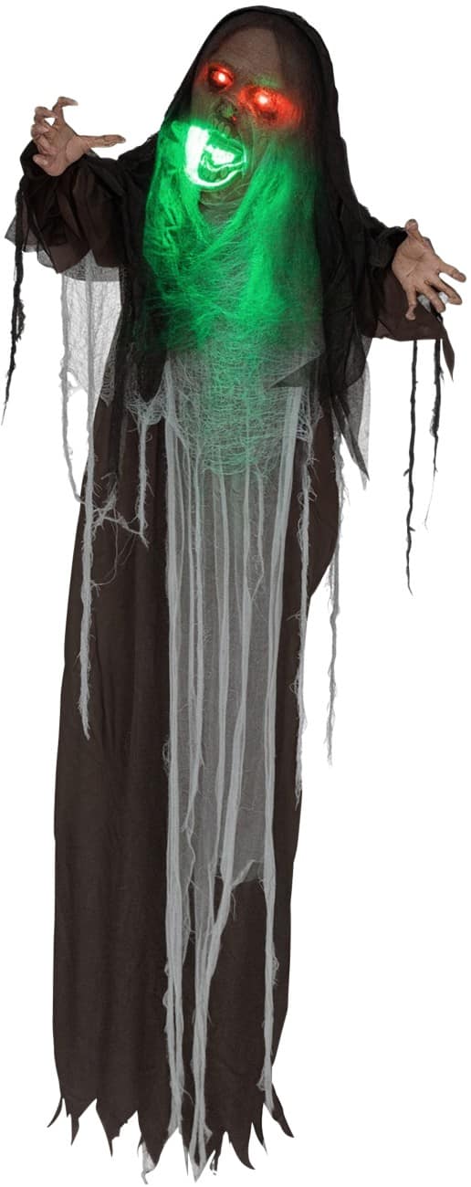HOMCOM Monster Halloween-versiering Polyester, Staal Wit, zwart 70 (L) x 18 (B) x 183 (H) cm