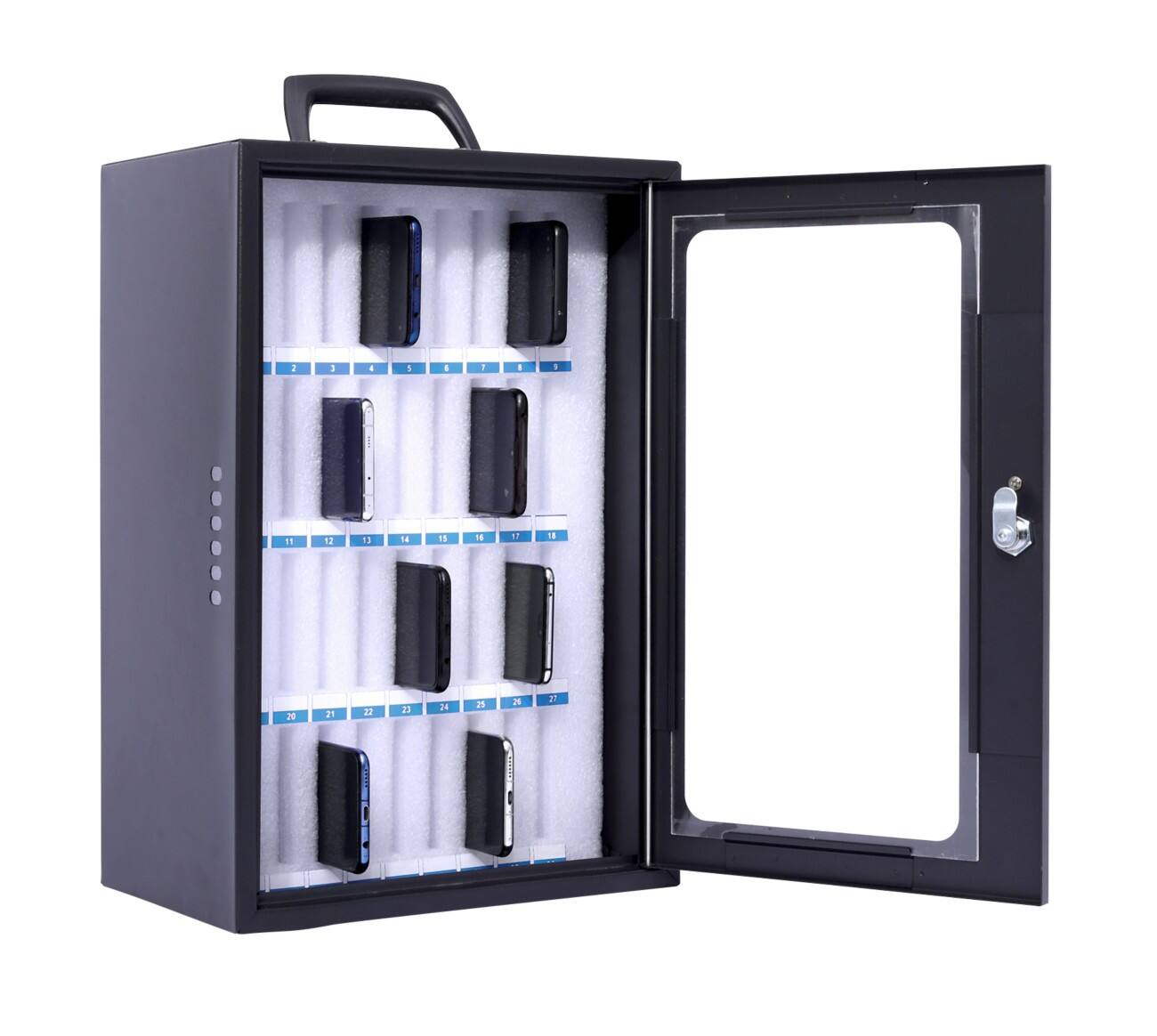 Pavo Smartphonekast Cilinderslot 36 Telefoons Donkergrijs