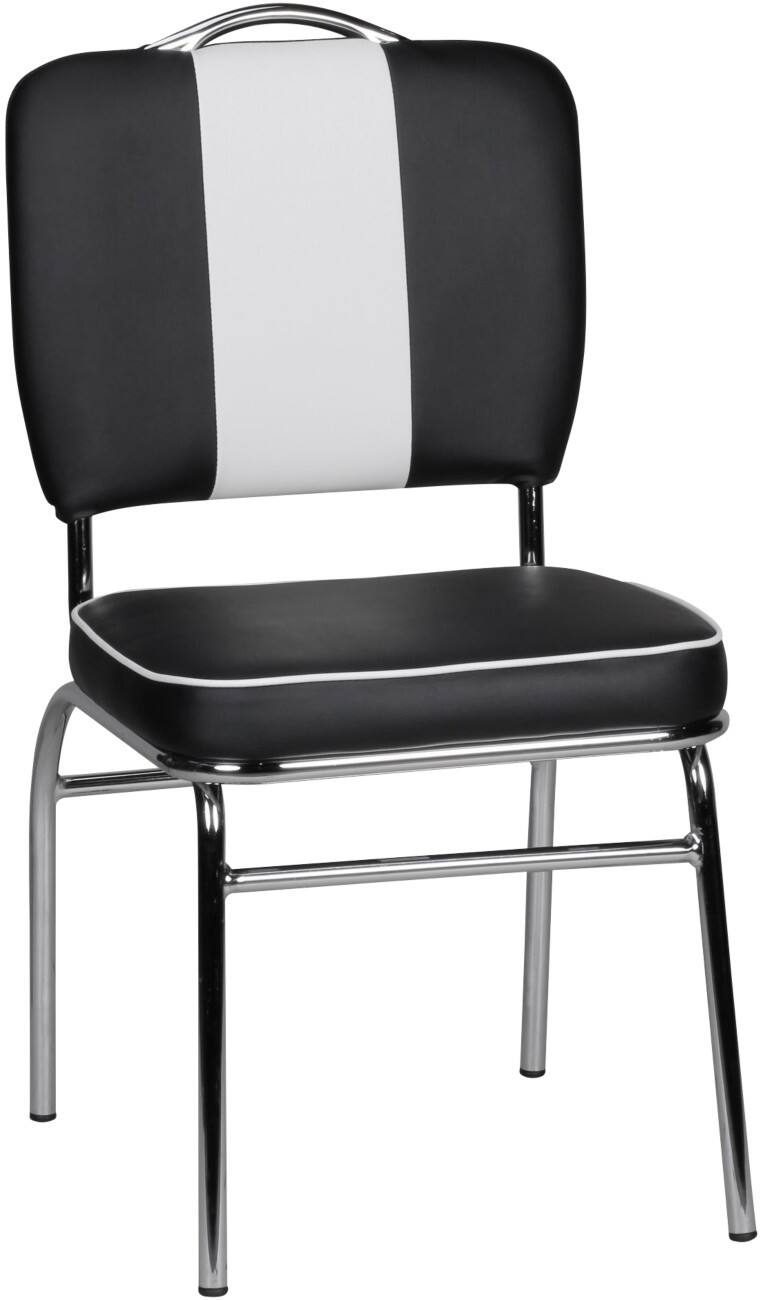 WOHNLING Eetkamerstoel Kunstleer Retro Zwart WL1.716