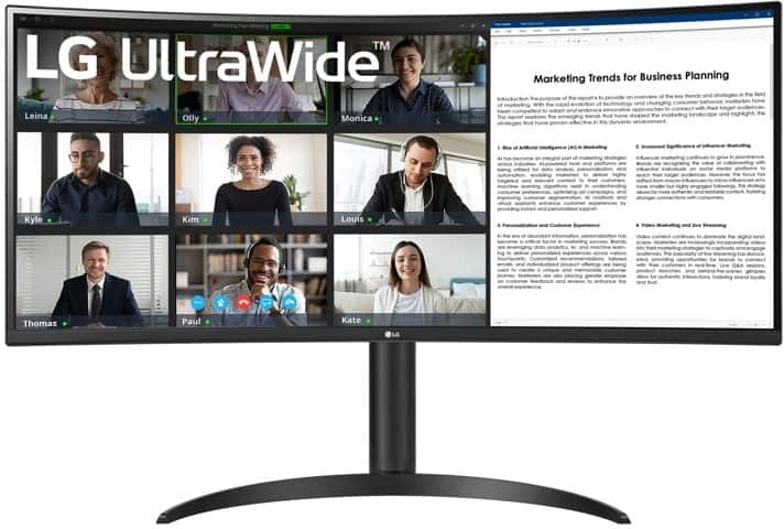 LG 34WR55QK‑B 34" Monitor Wide Quad HD VA 5 ms 34WR55QK-B.AEU