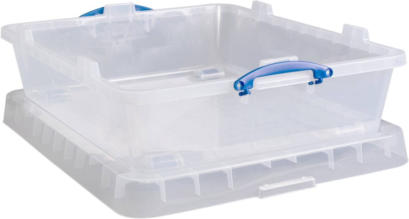 Really Useful Box Kunststof Opbergdoos 61,5 L Met deksel Transparant 60,5 x 78 x 22 cm 3 Stuks