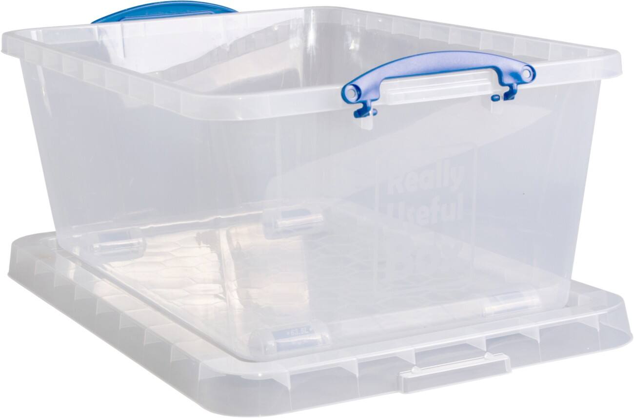 Really Useful Box Kunststof Opbergdoos 63,5 L Met deksel Transparant 46 x 72,5 x 30 cm 3 Stuks