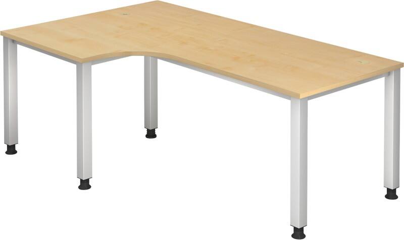 Hammerbacher Q Series VQS Hoekbureau Rechthoekig Ahorn 4 metalen poten 2.000 (B) x 1.200 (D) x 810 (H) mm Spaanplaat, Staal