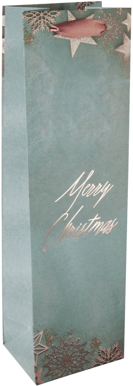 Sigel Geschenktas Kerstmis Fles Wit Karton, Kunststof 10 x 35 x 8 cm 5 Stuks