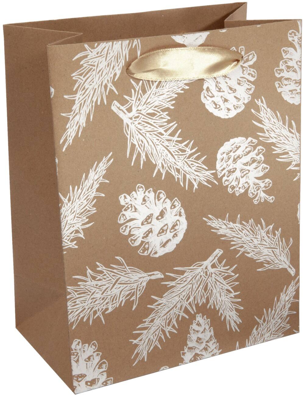 Sigel Geschenktas Kerstmis Small Bruin Karton, Kunststof 18 x 23 x 10 cm 5 Stuks