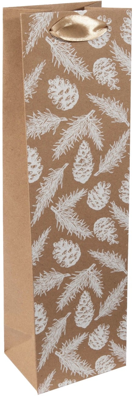 Sigel Geschenktas Kerstmis Fles Bruin Karton, Kunststof 10 x 35 x 8 cm 5 Stuks