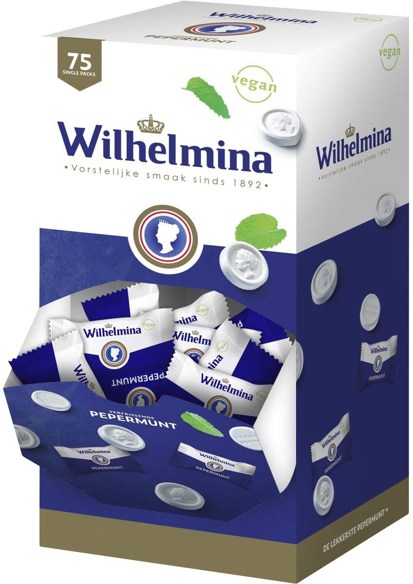 Wilhelmina Pepermunt Snoep Losse dispenser 75 Stuks