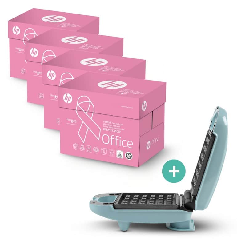HP Office Pinkream A4-printpapier 80 g/m² glad wit – 20 pakken van 500 vellen + Giles & Posner 3-in-1 snack- en wafelijzer