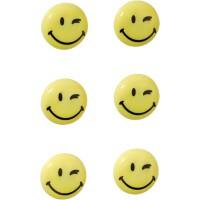 Franken Rond Whiteboard-magneten Geel Smiley 6 Magneten 30 mm