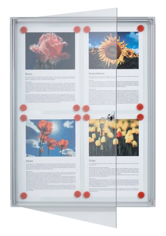 Franken Valueline 4 x A4 Vergrendelbaar notitiebord Wandmontage Zilver Niet-klevend 510 mm (B) x 680 mm (H)