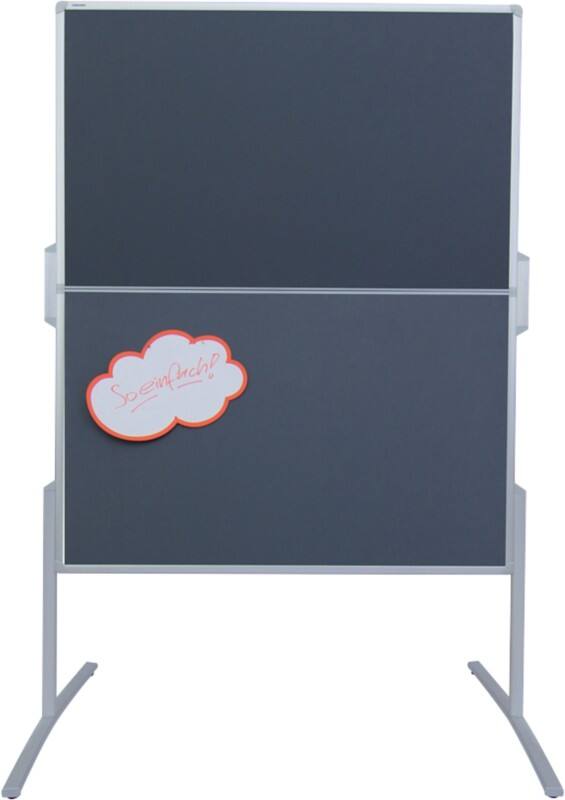 Franken Proline Presentatiebord Niet-magnetisch Vrijstaand 1250 mm (B) x 1900 mm (H) Vilt Grijs