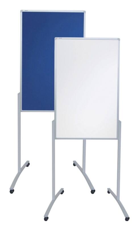Franken Proline Presentatiebord Magnetisch Vrijstaand 780mm (B) x 1950mm (H) Gelakt staal Blauw, wit