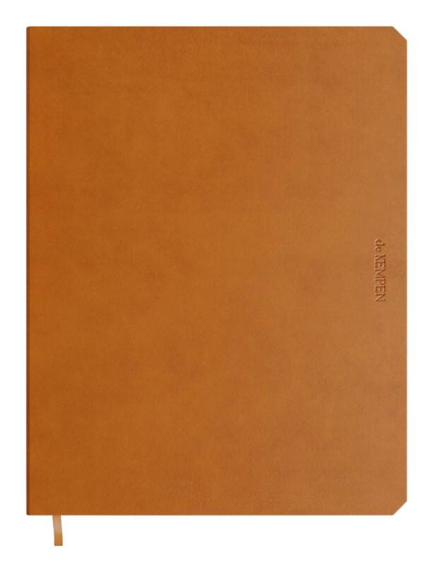 de KEMPEN Schrijfblok A5 Gelinieerd Gebonden Zijgebonden Zachte kaft Bruin 192 Pagina's