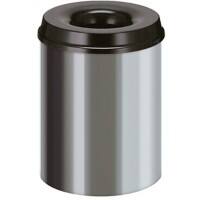 V-PART Brandveilige prullenbak 15 L Zilver, zwart Metaal