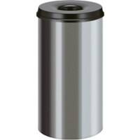 V-PART Brandveilige prullenbak 50 L Zilver, zwart RVS (Roestvrij staal)