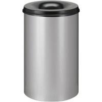 V-PART Brandveilige prullenbak 110 L Grijs, zwart Metaal