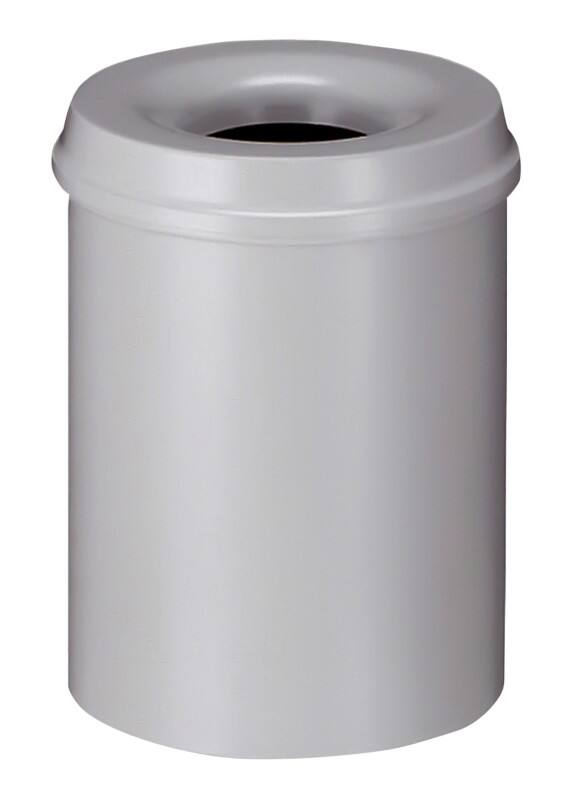 V-PART Brandveilige prullenbak 15 L Grijs Metaal