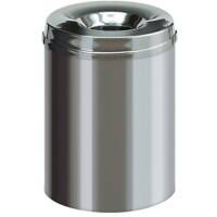 V-PART Brandveilige prullenbak 15 L Zilver Metaal