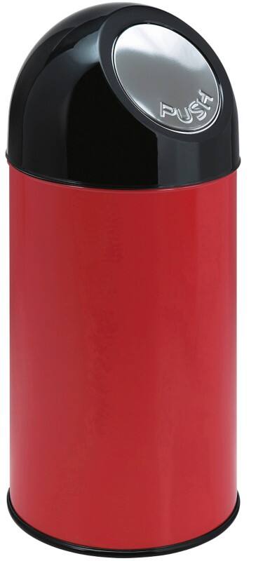 V-PART Prullenbak 40 L Rood, zwart Metaal