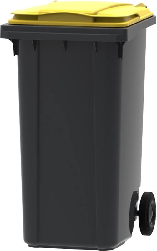 Afvalcontainer 240 L Geel, grijs Kunststof