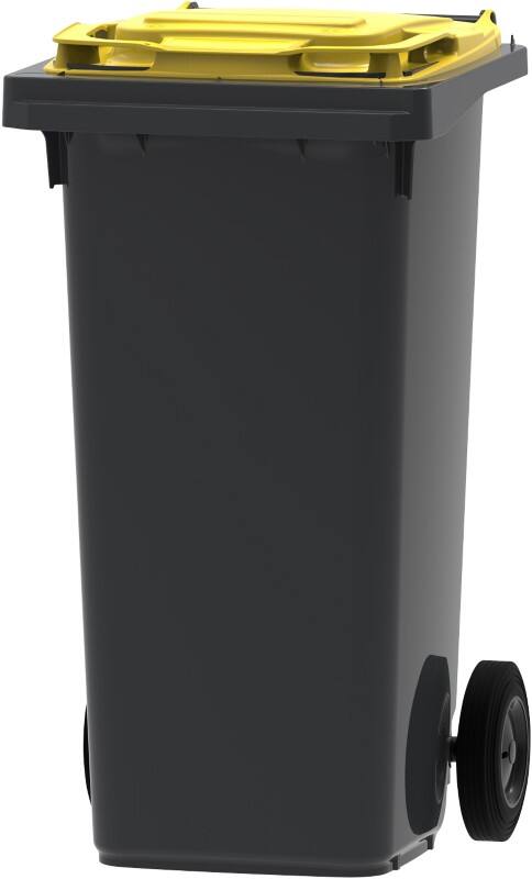 Afvalcontainer 120 L Geel, grijs Kunststof