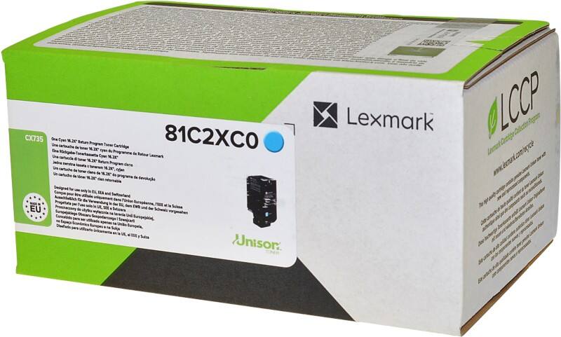 Lexmark Origineel Tonercartridge 81C2XC0 Cyaan