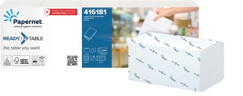 Papernet Ready Table Interfolded Quarter-Fold Servetten 224 Stuks