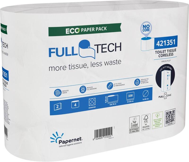 Papernet Full Tech Toiletpapier 2-laags Wit 4 Stuks à 338 Vellen