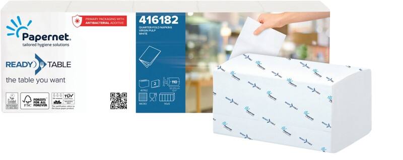 Papernet Ready Table Interfolded Quarter-Fold Servetten 550 Stuks
