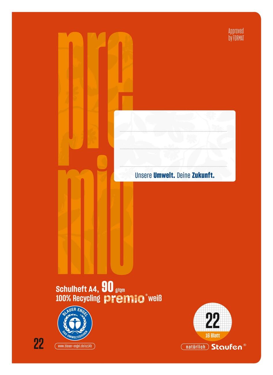 Premio Schrift Lin22 A4 16 Vellen 90 g/m2 Rood 5 mm Geruit