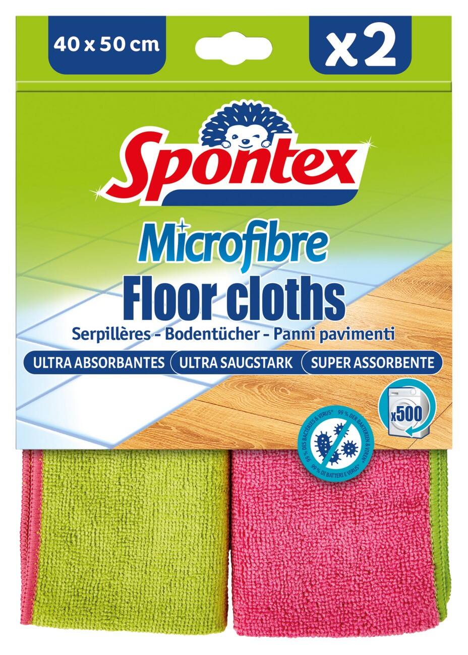 Spontex Dweil Groen, roze 2 Stuks