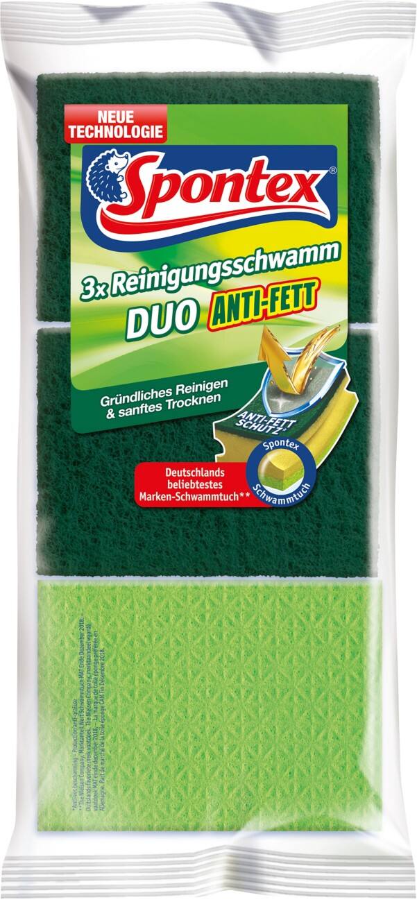 Spontex Duo Anti-Fett Schuurspons 9 x 9 x 27,5 cm Multikleur 3 Stuks