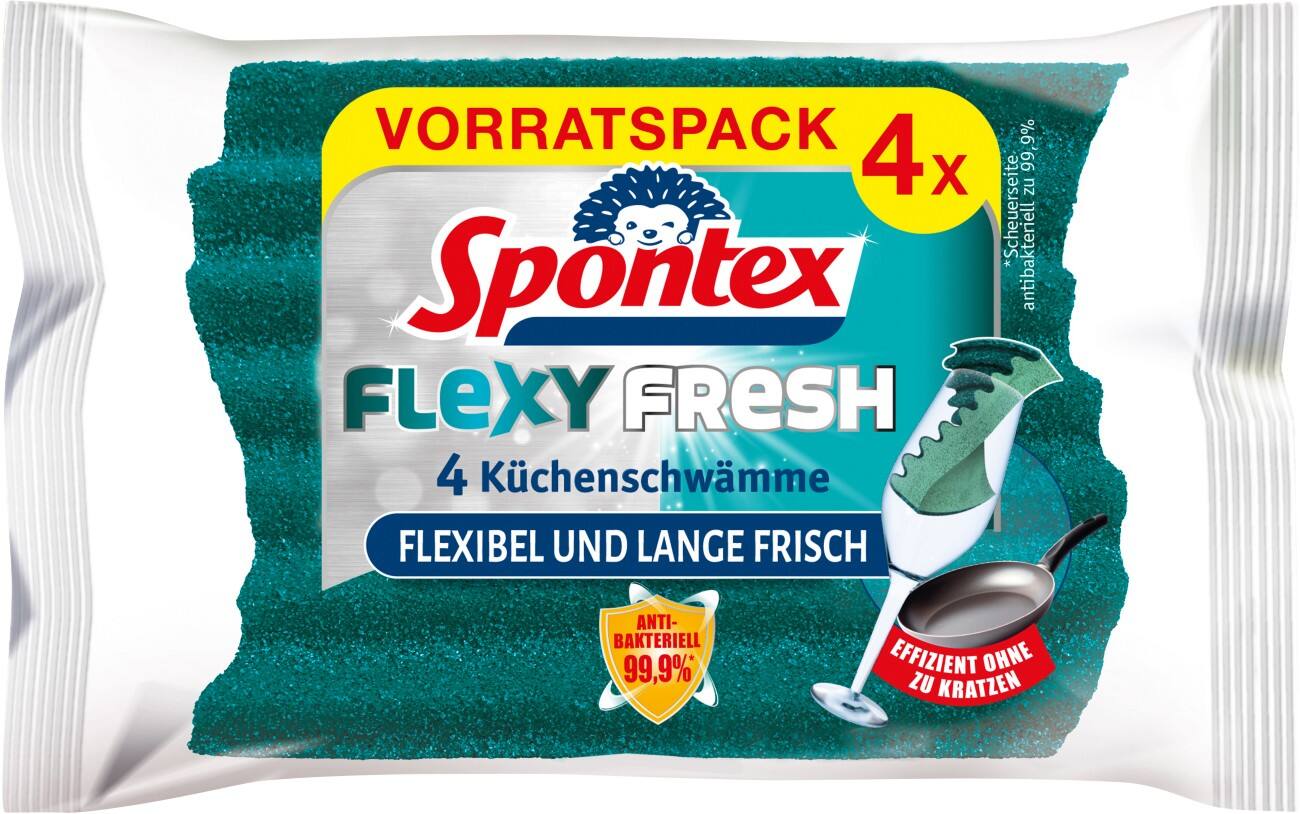 Spontex Flexy Fresh Spons 19 x 5 x 11,5 cm Groen 4 Stuks