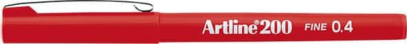 Artline Fineliner Viltstift Rood 200