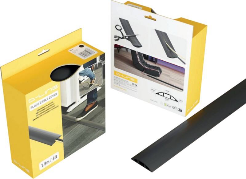 D-Line Kabelbeschermer Zwart 6 cm x 1,2 cm x 1,800 mm