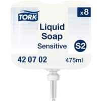 Tork Handzeep Vloeibaar Niet geparfumeerd Wit S2 475 ml Pak van 8