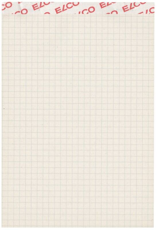 Elco Notitieblok A6 Geruit Geniet aan bovenzijde Karton Harde Grijs Geperforeerd 100 pagina's