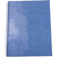 Elco Notitieblok A4 Geruit Met spiraal aan zijkant Karton Zachte kaft Blauw Geperforeerd 80 pagina's Pak van 2