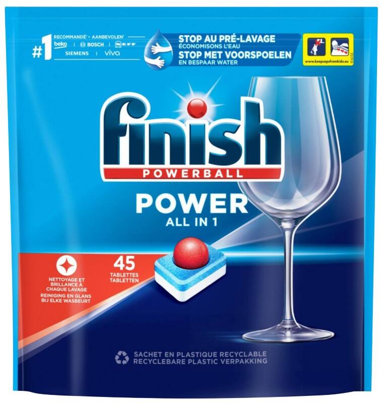 Finish Power All-in-1 Vaatwastabletten Tabs 45 Stuks
