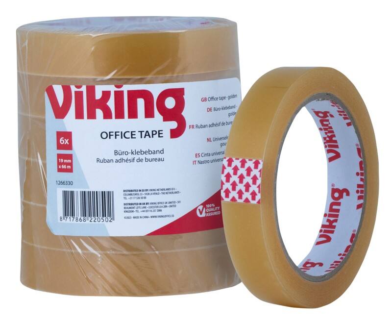 Viking Plakband Universal Transparant 18 mm (B) x 66 m (L) PP (Polypropeen) 6 Rollen à 66 m