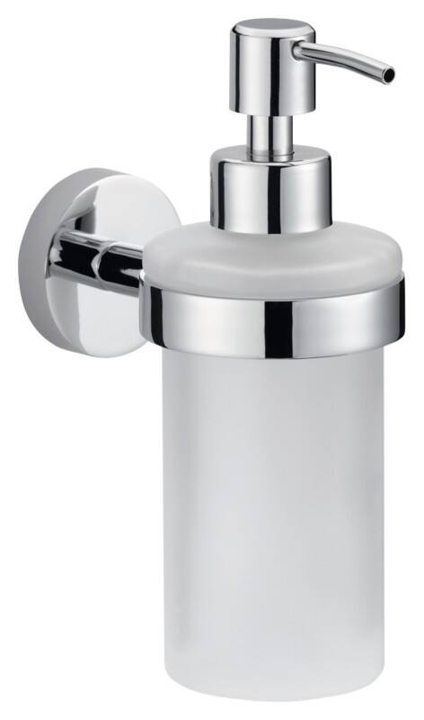 tesa Smooz Zeepdispenser Chroom, frosted glas, metaal Wit, zilver