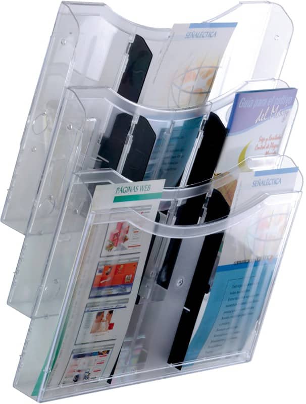 Archivo 2000 A4 liggend Folderhouder Wandmontage Transparant 6133 CS TP 32,5 x 10 x 36 cm 6133 CS TP