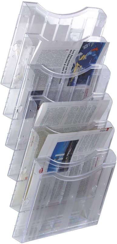Archivo 2000 A4 liggend Folderhouder Wandmontage Transparant 6136 CS TP 32,5 x 19 x 58 cm 6136 CS TP