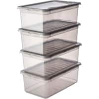 keeeper Opbergbox 5,6 l Met deksel Grijs 19,5 (B) x 33 (D) x 22 (H) cm