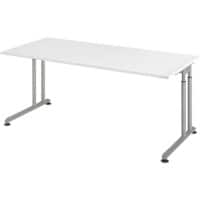 Hammerbacher Hoogteverstelbaar Zit-sta-bureau Rechthoekig Hout, metaal Zilver C-Voet 1,800 x 800 x 820 mm