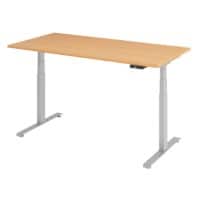 VLXK65 Elektrisch hoogteverstelbaar Zit-sta-bureau Beuken C-Voet 1,600 (B) x 800 (D) x 1,295 (H) mm Spaanplaat, Staal