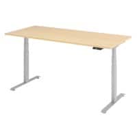 Elektrisch Hoogteverstelbaar Zit-sta-bureau Ahorn Hout, metaal Grijs T-Voet 1.800 x 800 x 1.295 mm