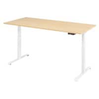 Elektrisch hoogteverstelbaar Zit-sta-bureau Ahorn T-Voet 1.800 (B) x 800 (D) x 1.295 (H) mm Hout, metaal