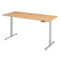 Elektrisch Hoogteverstelbaar Zit-sta-bureau Beuken Hout, metaal Wit T-Voet 1.800 x 800 x 1.295 mm