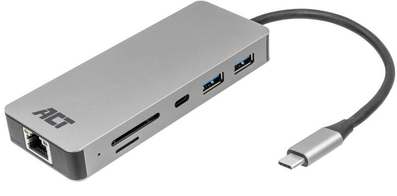 ACT Dockingstation 7 Grijs AC7092